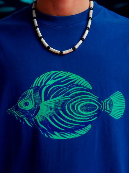 Senpai Ocean Spirit Oversized T-Shirt – Blue