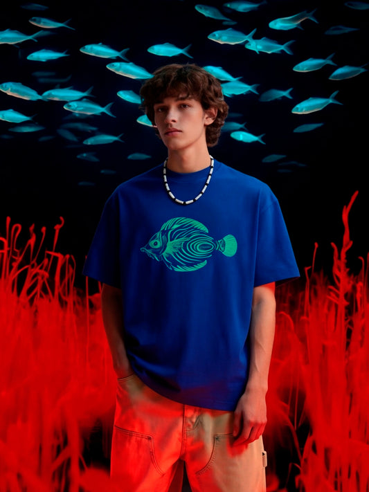 Senpai Ocean Spirit Oversized T-Shirt – Blue