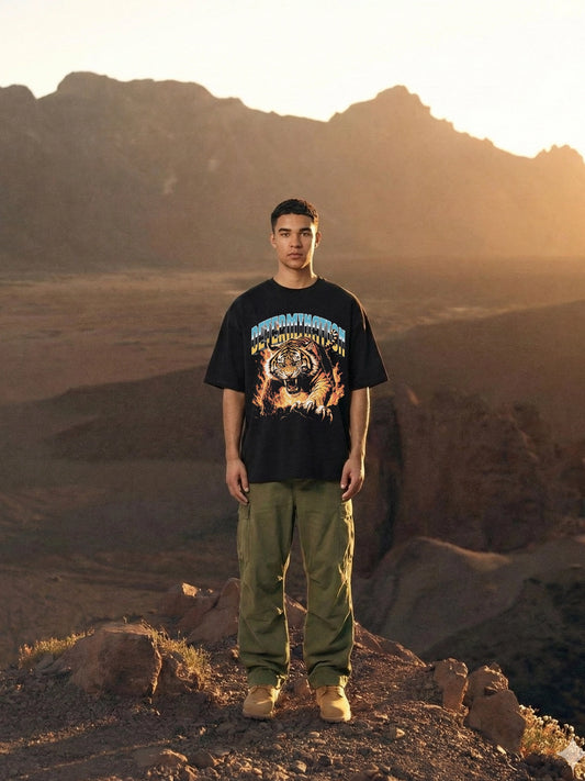 Tiger Oversized T-Shirt – Black