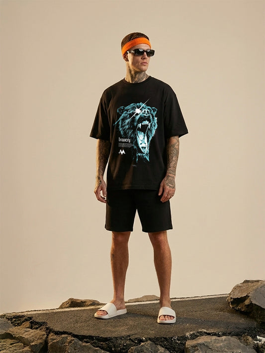 Bravery Bear Oversized T-Shirt – Black